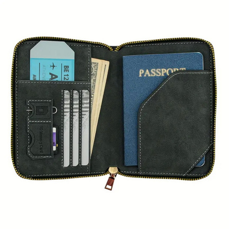 Portfel D-Pro RFID Passport Wallet bezpieczne etui na paszport, karty i dokumenty (Różowy)