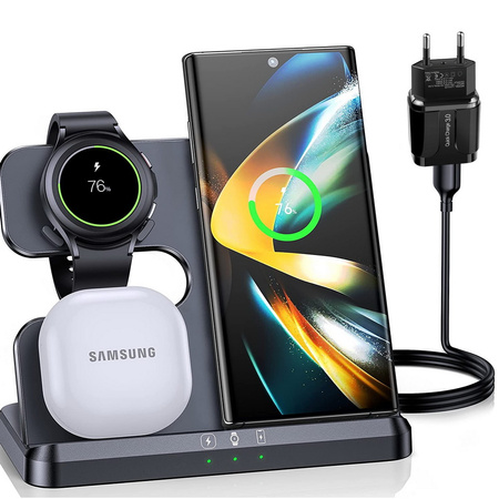 Ładowarka bezprzewodowa indukcyjna stacja ładująca do telefonu Samsung Galaxy Watch Buds (Black)