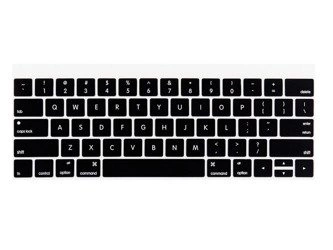 Nakładka osłona silikonowa na klawiaturę laptopa Apple MacBook Pro 13 (A1706/A1989/A2159) / Pro 15 (A1707/A1990) TouchBar (Layout USA) (Czarna)