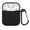 Etui D-Pro Silicone Case silikonowa obudowa z metalowym karabińczykiem do Apple Airpods 1/2 (Black)