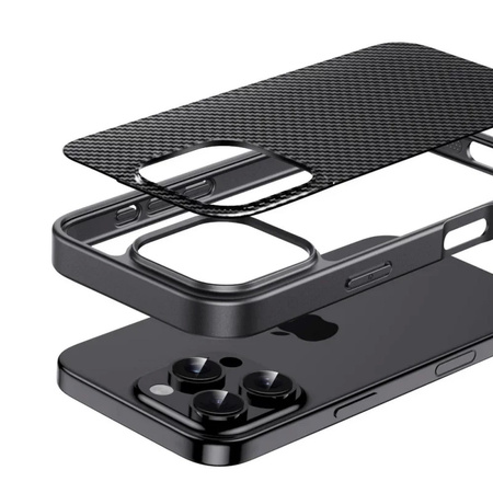 Etui D-Pro Brick Carbon TPU obudowa matowa do Apple iPhone 15 Pro (Desert Gold / Złoty)