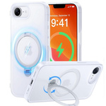 Etui D-Pro Matte MagSafe Stand Case obudowa magnetyczna matowa magnes stojak podstawka do Apple iPhone 16e (Biały)