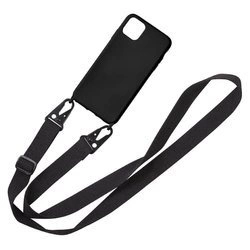 Etui D-Pro Crossbody XL obudowa pasek smycz zawieszka na ramię szyję iPhone 12/12 Pro (Czarny)