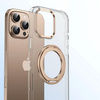 Etui D-Pro Crystal PC MagSafe Stand Case obudowa magnetyczna nieżółknąca magnes stojak podstawka do Apple iPhone 16 Pro (Przezroczysty / Titanium Gold)