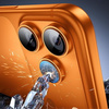 Szkło na aparat kamerę AR+AF antyrefleksyjna szybka ochronna z metalowym ringiem z aplikatorem do Apple iPhone 17 Pro / 17 Pro Max (Orange / Pomarańczowy)
