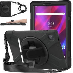 Etui D-Pro 360 Armor Strap Case obudowa pancerna z uchwytem na rękę i paskiem na ramię do  Lenovo Tab M10 Plus 2nd Gen. 10.3" (X606) / Lenovo Tab K10 10.3" (TB-X6C6) (Czarny)