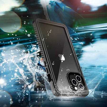 Etui D-Pro 360° Waterproof Case IP68 obudowa wodoodporna wodoszczelna pancerna do iPhone 12 Mini (Czarny)