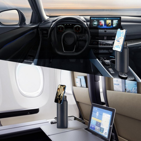 Butelka termiczna z magnetycznym uchwytem MagSafe iPhone bidon ze stali nierdzewnej termos sportowy na wodę napoje ciepłe i zimne 0,95l 950ml (Czarny)