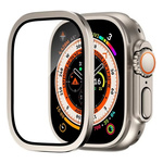 Szkło hartowane EX Pro z metalową aluminiową ramką szybka na ekran do Apple Watch Ultra 1/2/3 49mm (Natural Titanium / Tytan naturalny)