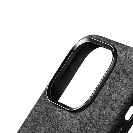 Etui Sancore Alcantara® oryginalna włoska tkanina zamszowa obudowa z magnesem MagSafe iPhone 12 Pro Pro Max (Czarny)