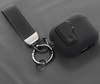 Etui D-Pro Suede Safe Anti-Lost Case bezpieczna zamykana obudowa zamszowa z metalowym karabińczykiem do Apple AirPods Pro 1/2 (Szary + Czarny breloczek)