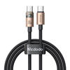 Kabel Mcdodo przewód USB-C do USB-C Type-C do szybkiego ładowania PD 100W nylonowy oplot 120cm 1.2m (Czarny/Złoty)