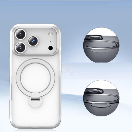 Etui D-Pro Matte MagSafe Stand Case obudowa magnetyczna matowa magnes stojak podstawka do Apple iPhone 17 Pro (Biały)