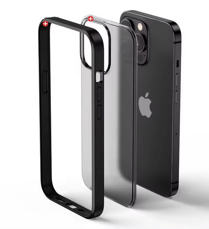 Etui D-Pro Matte Hybrid obudowa matowa do iPhone 15 Pro (Czarny)