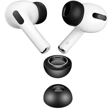 Memory Foam pianki z pamięcią końcówki do AirPods Pro 1/2 rozmiar M (2 szt.) (Black)