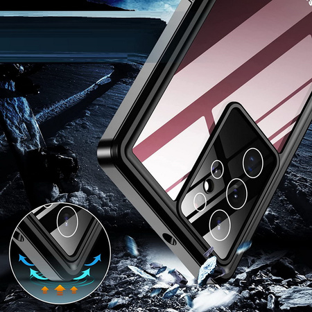 D-Pro 360° Waterproof Case IP68 etui wodoodporne wodoszczelne do Samsung Galaxy S22 Ultra (Black)