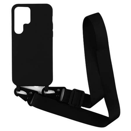 Etui D-Pro Crossbody XL obudowa pasek smycz zawieszka na ramię szyję do Samsung Galaxy S23 (Czarny)