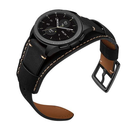 Dundee Band skórzany pasek do Samsung Galaxy Watch Gear S3/46mm (22mm) (Black)