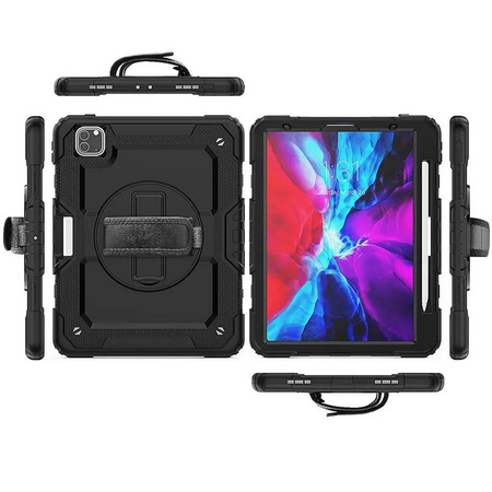 D-Shock 360 Strap Case pancerne etui ochronne z paskiem iPad Pro 11 2020 2021 2022 (Czarne)