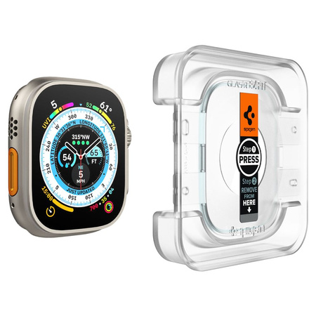Spigen Ez-Fit Glass szkło hartowane do Apple Watch Ultra 1/2 49mm (2 szt.) (Clear)