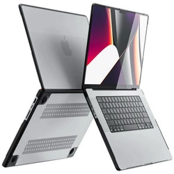 Etui Hard Case TPU+PC obudowa do Apple MacBook Pro 14 M1 A2442 (2021) / M2 A2779 (2023) / M3 A2918/A2992 (2023) / M4 A3112/A3185/A3401 (2024) (Biały Mat + Czarna ramka)