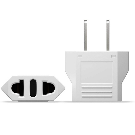 Adapter sieciowy przejściówka gniazdko europejskie PL - wtyczka amerykańska USA Kanada (Biały)