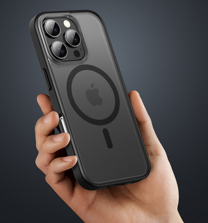 Etui D-Pro Matte Hybrid MagSafe Case obudowa magnetyczna iPhone 16 Pro Max (Czarny)