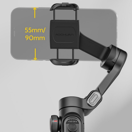 Gimbal Aochuan Smart XE Stabilizator 3-osiowy ręczny do smartfona ze statywem tripod selfie stick to telefonu (Czarny)