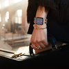 BransoletaGlow CNL Stainless Steel Leather Band  ozdobny pasek do Apple  Watch 38/40/41/42mm 1/2/3/4/5/6/7/8/9/10/SE (Rose Gold / Różowe złoto/ Czarny)