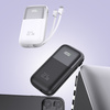 Power Bank D-Pro Dual Cable LED 2x kabel USB-C + Lightning szybkie ładowanie 22.5W QC 3.0 PD 10000mAh (Czarny)