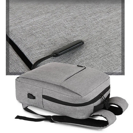 D-Pro Oxford plecak z USB na laptopa MacBook Air Pro 13 14 15 17 (Jasny szary)