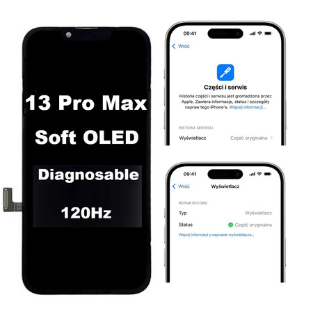 Wyświetlacz LCD Diagnosable ekran dotyk digitizer programowalny z możliwością przypisania jako oryginał do Apple iPhone 13 Pro Max (Soft OLED 120Hz)