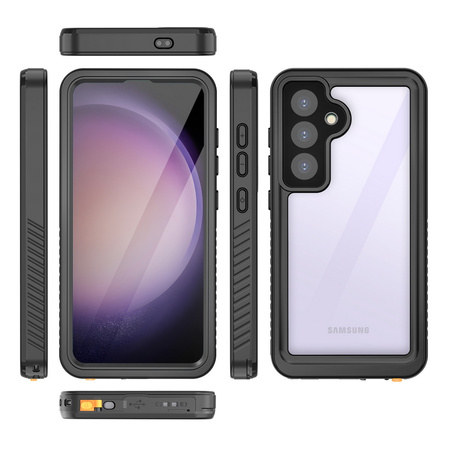 Etui D-Pro 360° Waterproof Case IP68 obudowa wodoodporna wodoszczelna pancerna Samsung Galaxy S25 Plus (Black)