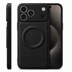 Etui D-Pro Vegan Leather MagSafe Case obudowa magnetyczna iPhone 17 Pro (Czarny)