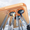 Szkło na aparat kamerę AR+AF antyrefleksyjna szybka ochronna z metalowym ringiem z aplikatorem do Apple iPhone 17 Pro / 17 Pro Max (Orange / Pomarańczowy)