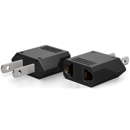 Adapter sieciowy przejściówka gniazdko polskie europejskie EU PL - wtyczka amerykańska USA Kanada (Czarny)