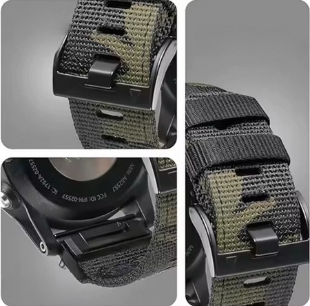 Pasek D-Pro QuickFit EasyFit opaska sportowa nylonowa do zegarków Garmin 26mm Fenix Tactic Enduro (Czarny)