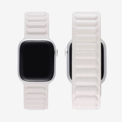 D-Pro Magnetic Vegan Leather Strap pasek magnetyczny do Apple Watch 1/2/3/4/5/6/7/8/9/SE/Ultra 42/44/45/49mm (Biały)