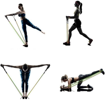 Gumy oporowe zestaw 12w1 Resistance Bands 5 gum do ćwiczeń treningu taśmy ekspander Fitness Fizjo Crossfit