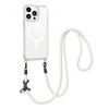Etui D-Pro Crossbody T-Crystal Magsafe na sznurku z demontowalnym paskiem na ramię smycz na szyję do iPhone 16 Pro (Biały)