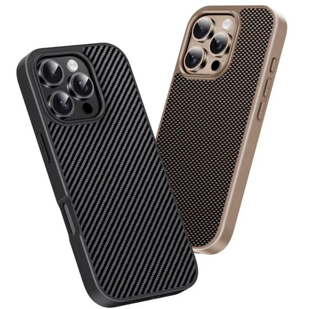 Etui D-Pro Brick Carbon TPU obudowa matowa do Apple iPhone 16 Pro (Desert Gold / Złoty)