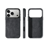Etui D-Pro Alcantara® oryginalna włoska tkanina zamszowa obudowa z magnesem MagSafe do Apple iPhone 16 Pro Max (Dark Gray/ Ciemny Szary)
