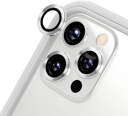 Eagle Eye Lens szkło + metalowa ramka na tylną kamerę aparat do iPhone 12 mini/12/12 Pro (1 szt.) (Silver)