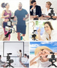 Zestaw Vlog Podcast YouTube do telefonu kamery aparatu lampa LED mikrofon uchwyt statyw pilot (Czarny) + adapter USB-C