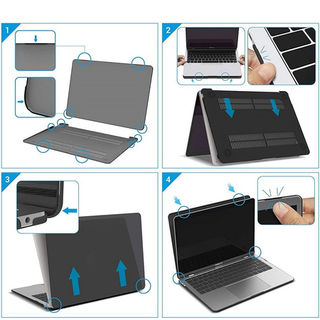 Hard Case etui obudowa MacBook Pro 13 (A1706 / A1708 / A1989 / A2159 / A2251 / A2289 / A2338 M1 M2) (Carbon Black)