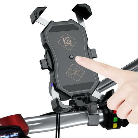 NOX Motorcycle Phone Holder 15W Wireless Charger USB QC3.0