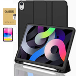 Etui D-Pro Smart Cover Case pokrowiec obudowa z klapką + szkło ochronne Ex Pro do Apple Pencil / iPad Pro 10 Gen. (2022) / 11 Gen. (2025) (Czarny)