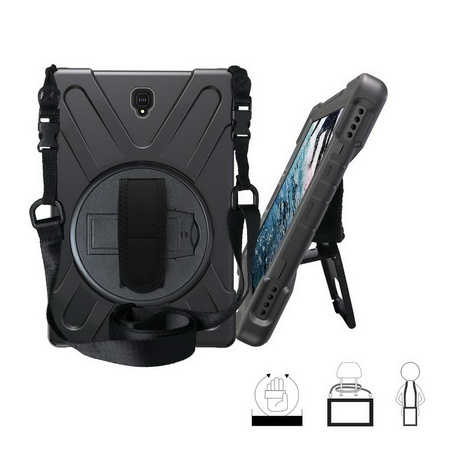 D-Pro 360 Armor Strap Case etui pancerne z uchwytem na rękę i paskiem na ramię Samsung Galaxy Tab S4 10.5 (T830/T835/T837) 2018