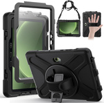 Etui D-Pro 360 Armor Strap Case obudowa pancerna z uchwytem na rękę i paskiem na ramię z wbudowaną folią na ekran do Samsung Galaxy Tab Active Pro 10.1 (T540/T545/T547) / Tab Active 4 Pro (T630/T636/T638) / Tab Active 5 Pro (X350/X356)