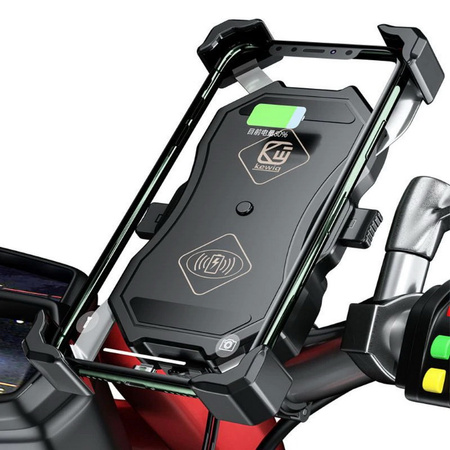 NOX Motorcycle Phone Holder 15W Wireless Charger USB QC3.0